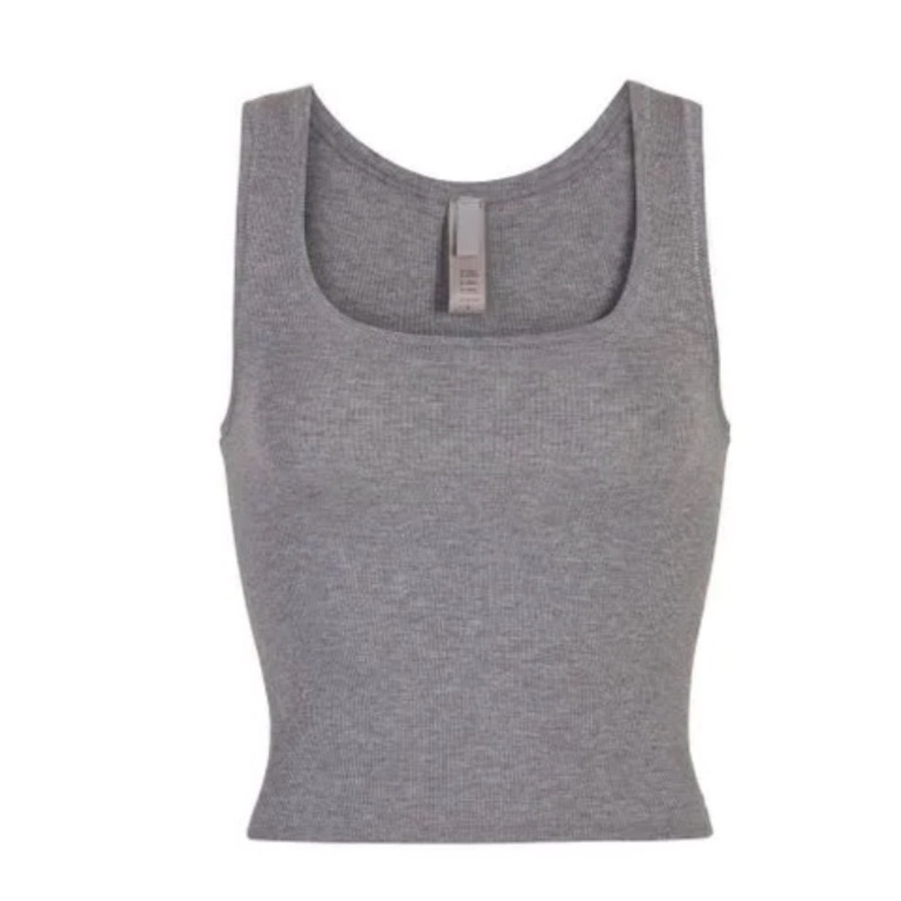NWT SKIMS Soft Lounge Rib Tank - XS -Heather Grey